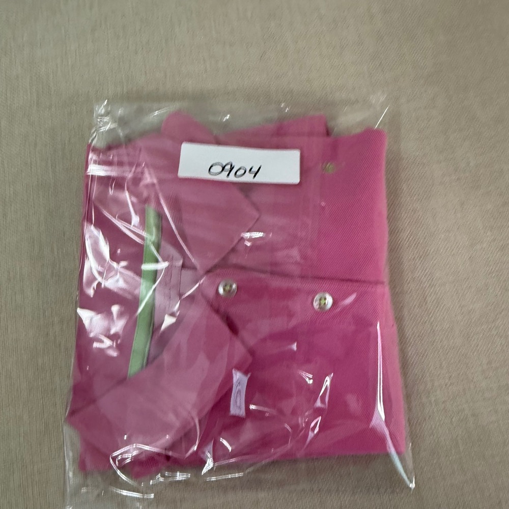 Lilly Pulitzer Womens Pink Pima Cotton Palm Tree Logo Polo Shirt Size M - Picture 7 of 7
